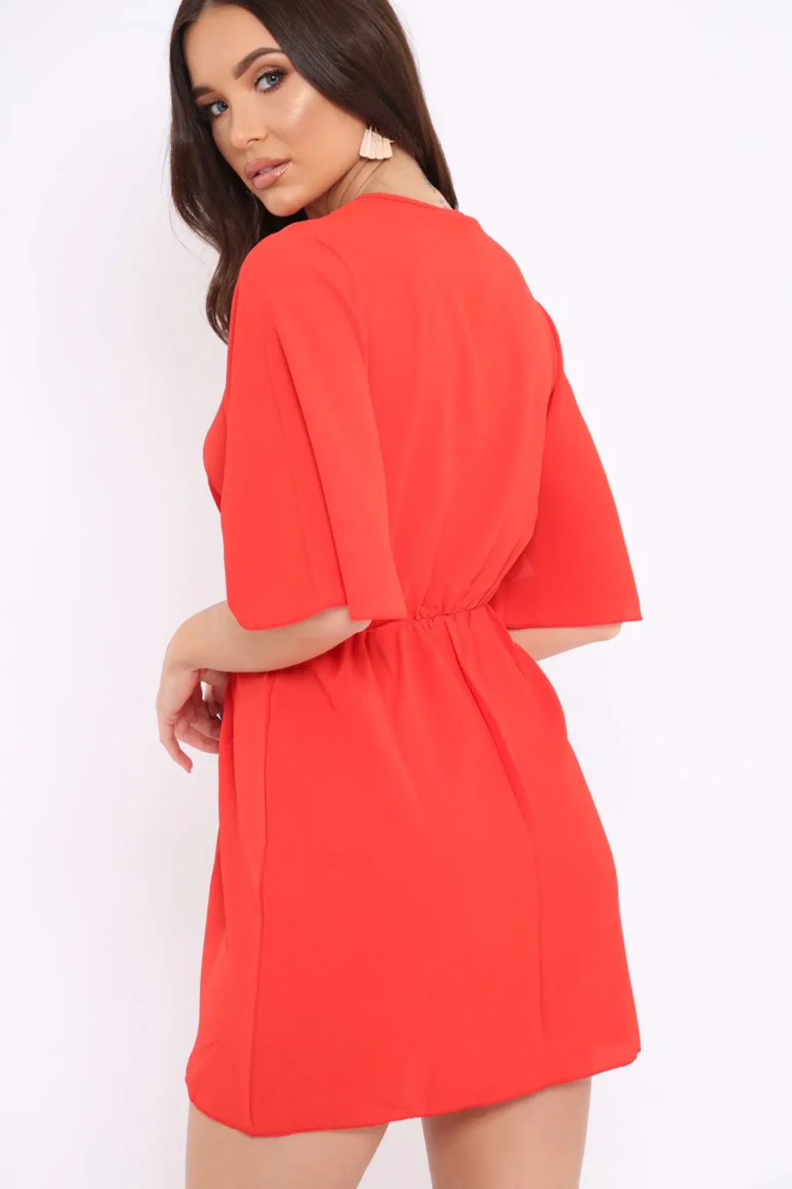 Rebellious Fashion Orange Bow Tie Dress - Teagan