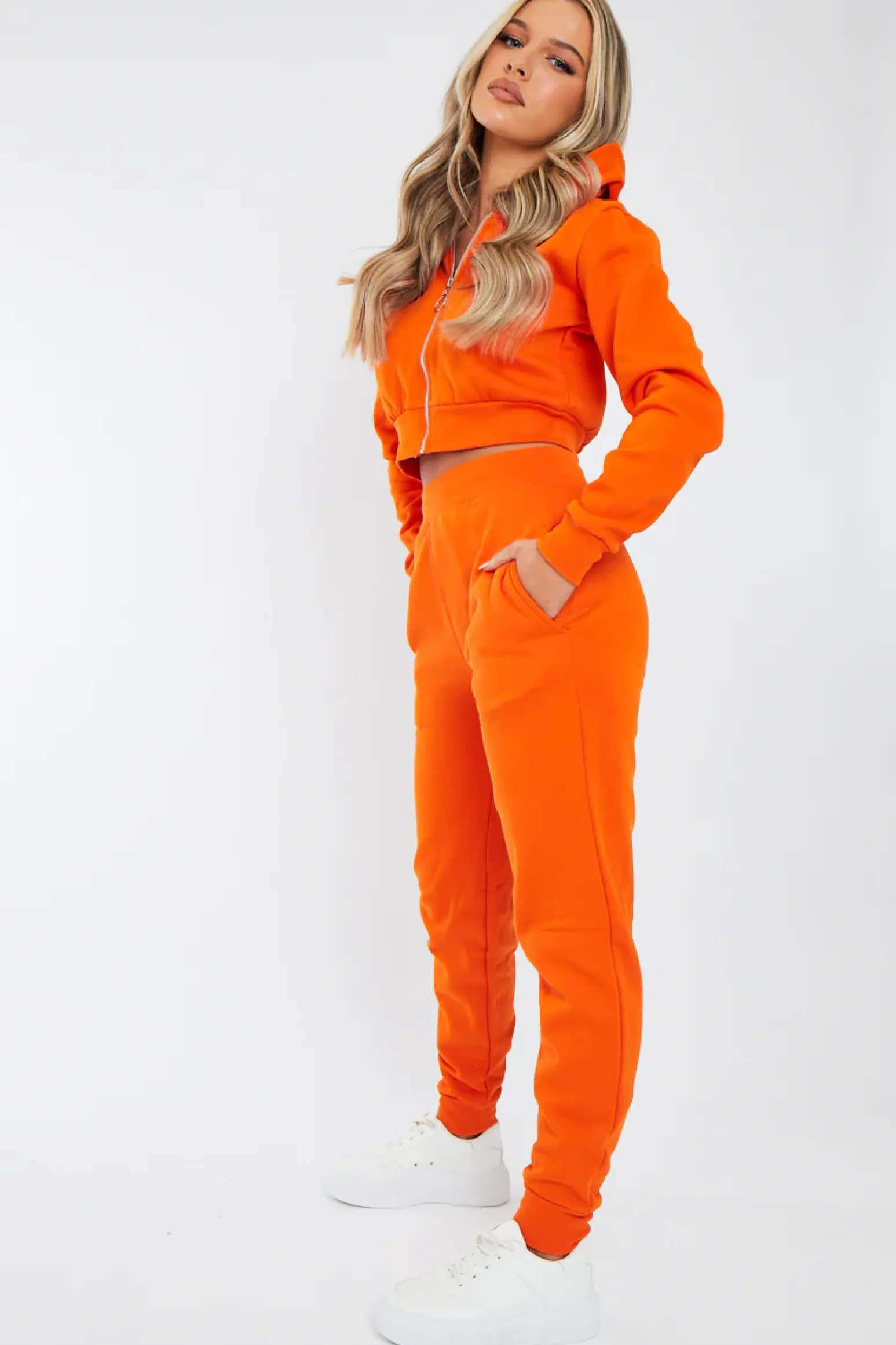 Rebellious Fashion Orange Hoodie and Joggers Loungewear Co-ord Set - Bluebell