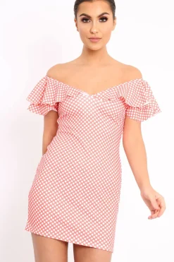 Rebellious Fashion Orange Polka Dot Frill Dress - Halynn