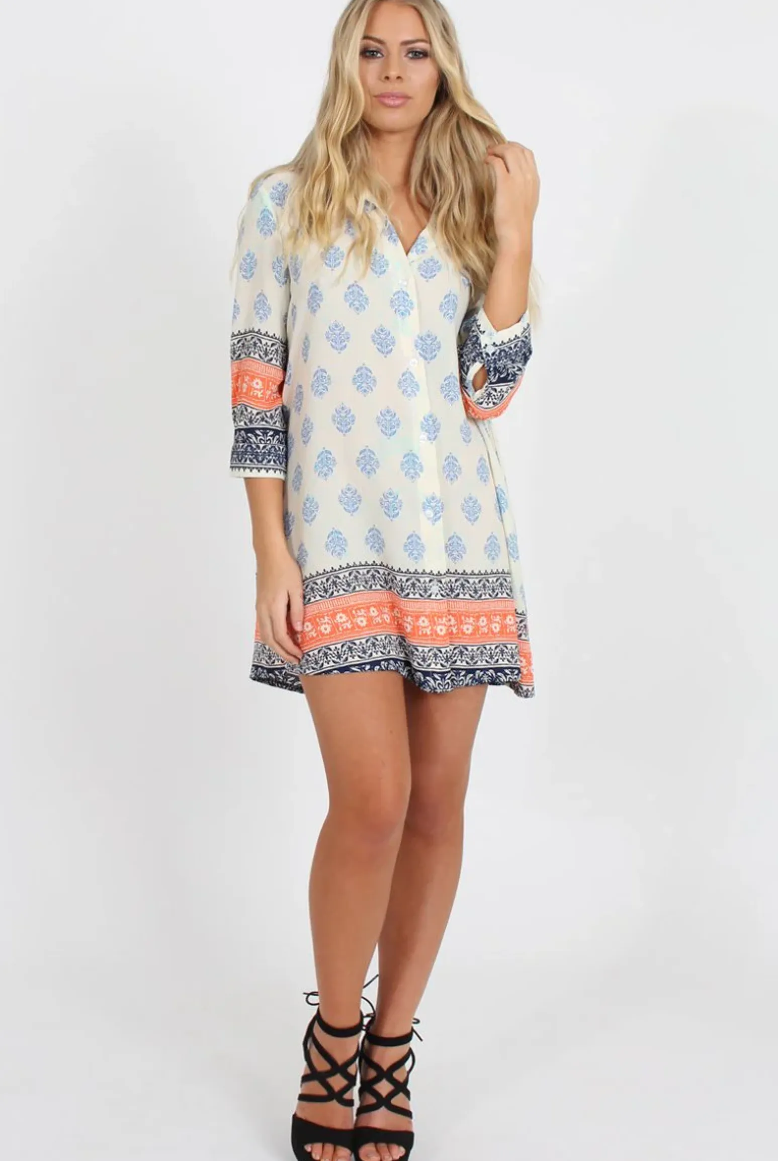 Rebellious Fashion Orange Print Shirt - Tegan