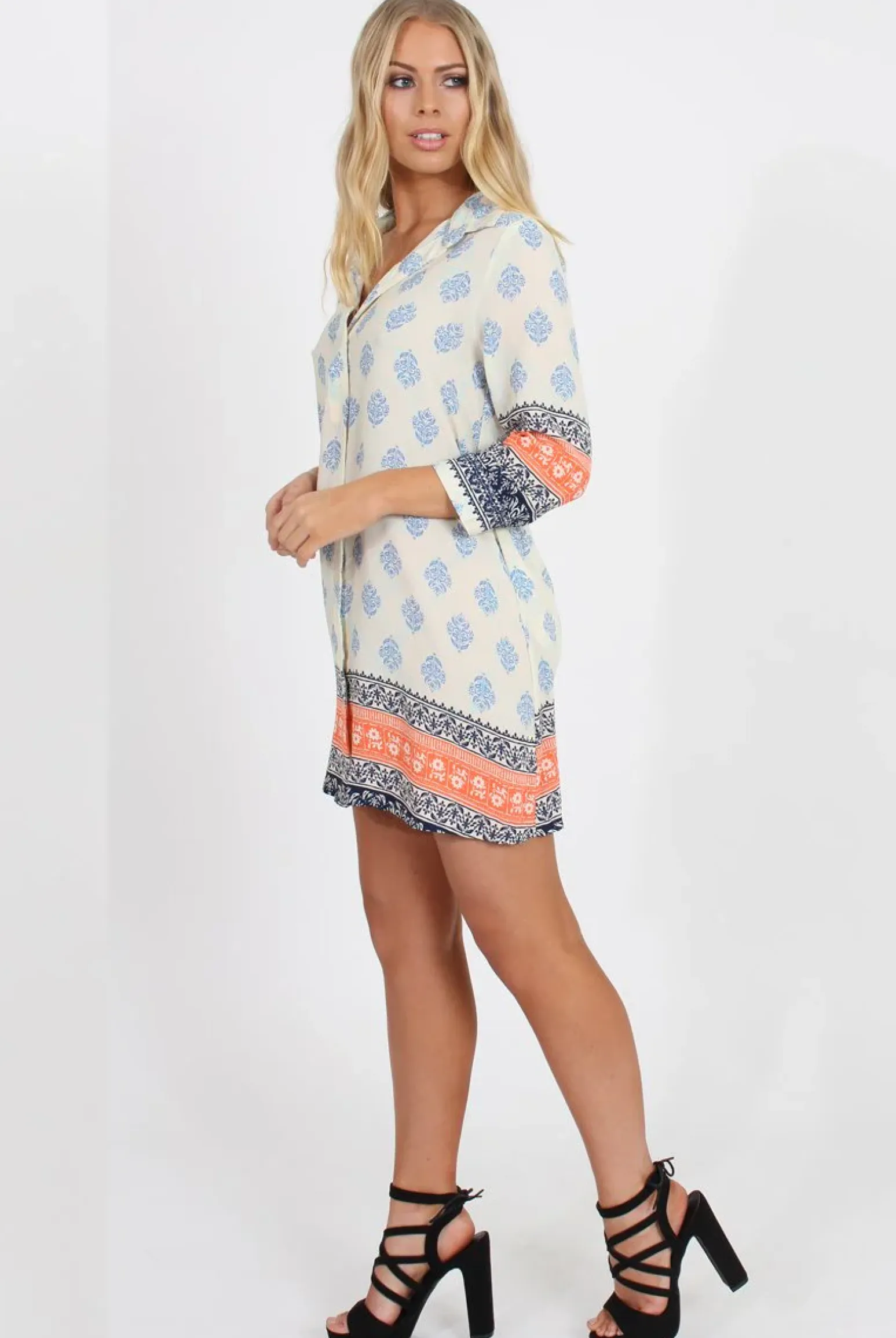 Rebellious Fashion Orange Print Shirt - Tegan