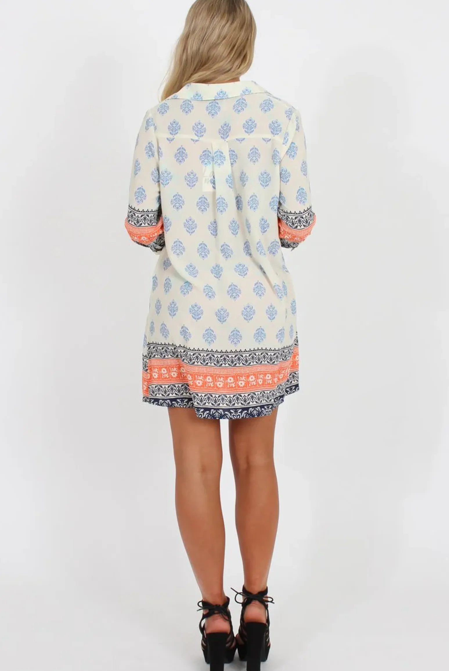 Rebellious Fashion Orange Print Shirt - Tegan
