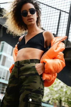 Rebellious Fashion Orange Puffer Coat - Alyssa