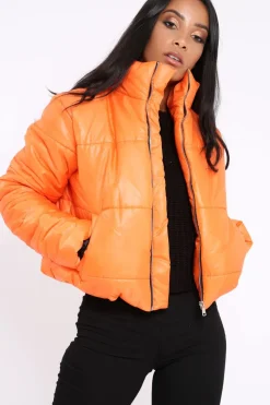 Rebellious Fashion Orange Puffer Coat - Alyssa
