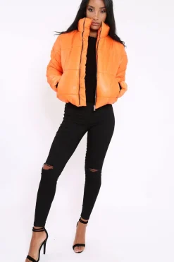 Rebellious Fashion Orange Puffer Coat - Alyssa