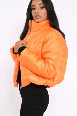 Rebellious Fashion Orange Puffer Coat - Alyssa