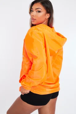 Rebellious Fashion Orange Shell Zip Up Windbreaker - Ginnie