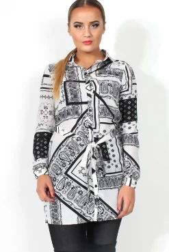 Rebellious Fashion Pasha Paisley Print Button Up Shirt
