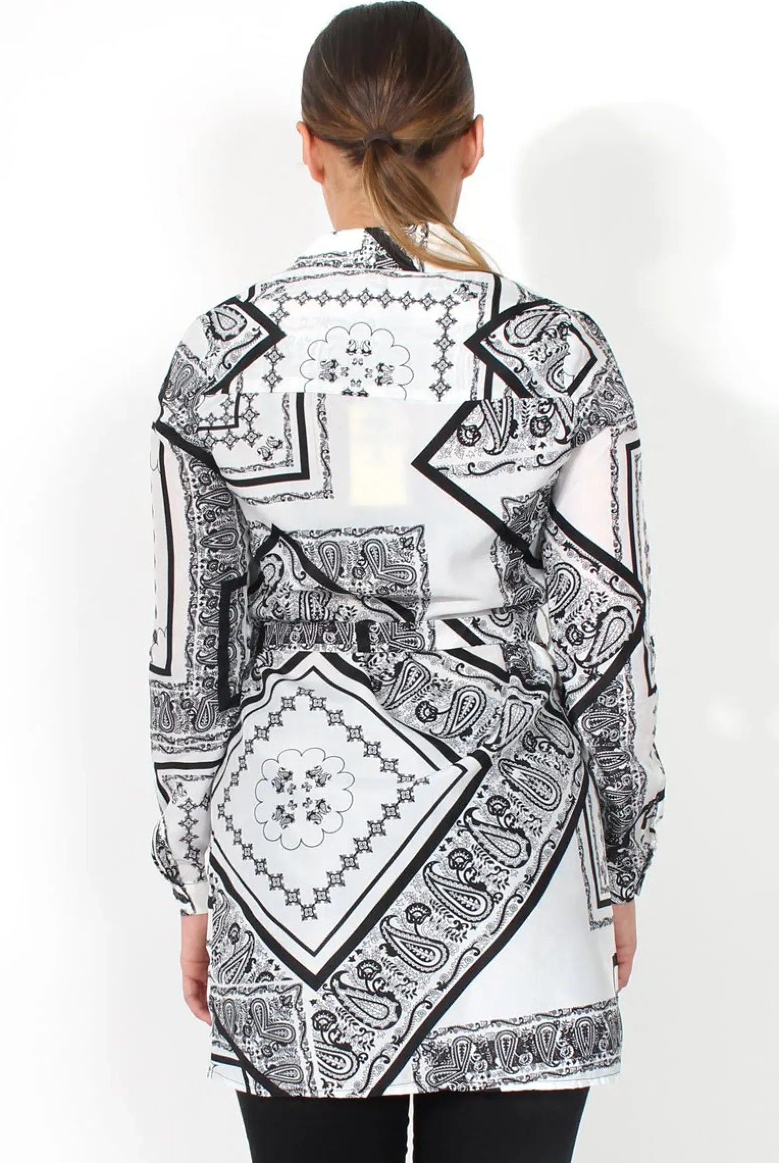Rebellious Fashion Pasha Paisley Print Button Up Shirt