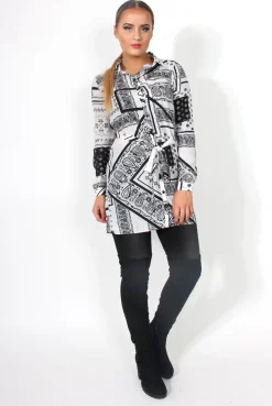 Rebellious Fashion Pasha Paisley Print Button Up Shirt
