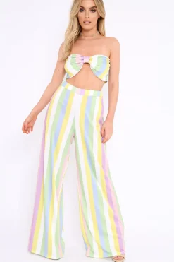 Rebellious Fashion Pastel Coloured Stripe Co-Ord Set - Haddy