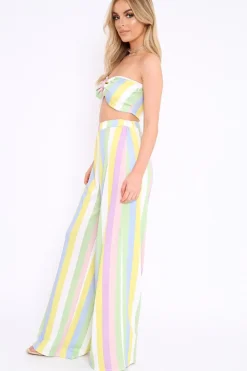 Rebellious Fashion Pastel Coloured Stripe Co-Ord Set - Haddy