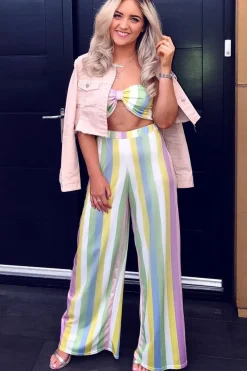 Rebellious Fashion Pastel Coloured Stripe Co-Ord Set - Haddy