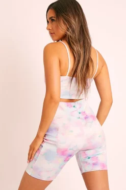 Rebellious Fashion Pastel Tie Dye Ombre Crop Top Cycling Shorts Co-ord - Gillie