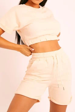 Rebellious Fashion Peach Sweat Top Shorts Loungewear Co-ord - Indee