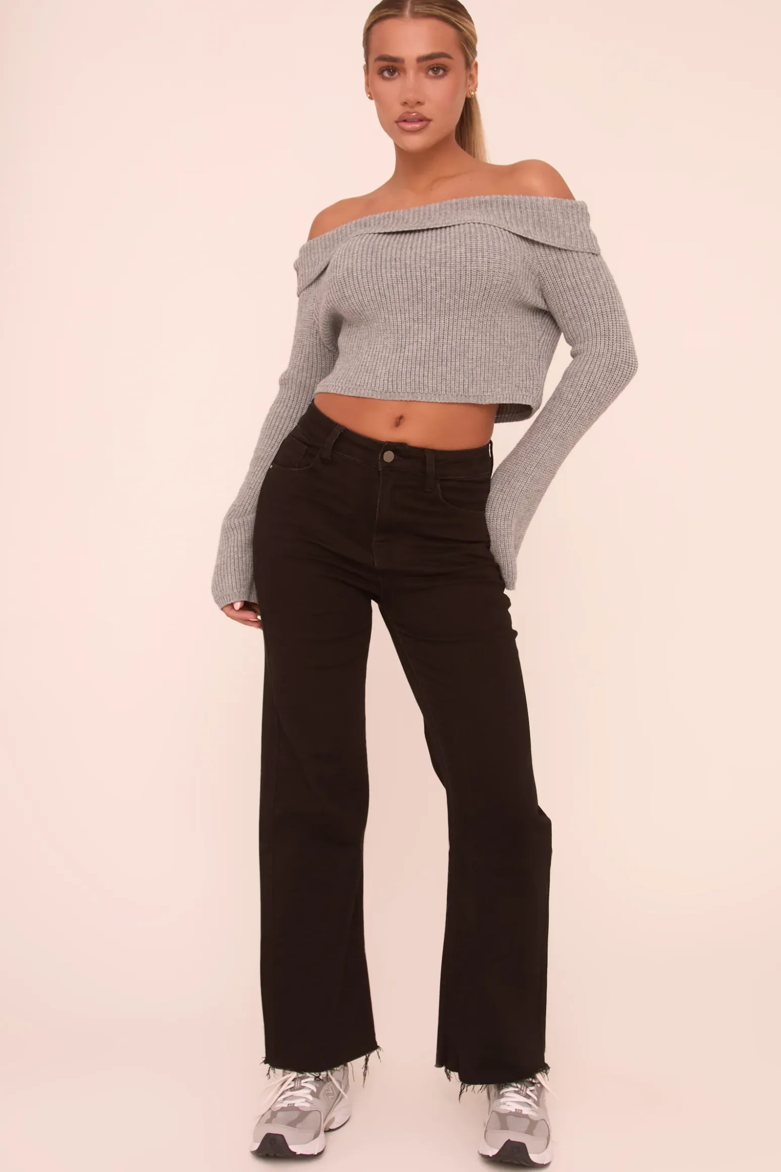 Rebellious Fashion Petite Black Stretch Straight Leg Frayed Hem Jeans - Scarlett