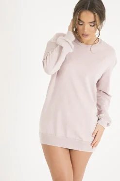 Rebellious Fashion Pink Acid Wash Jumper Dress - Cheryl