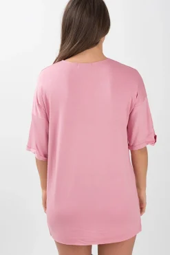 Rebellious Fashion Pink Anarchy Cut Out Pin Detail T-Shirt Dress - Lollie