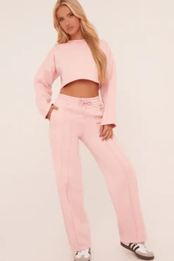 Rebellious Fashion Pink Binding Detail Loungewear Co-ord Set - Ceri