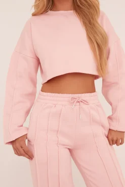 Rebellious Fashion Pink Binding Detail Loungewear Co-ord Set - Ceri