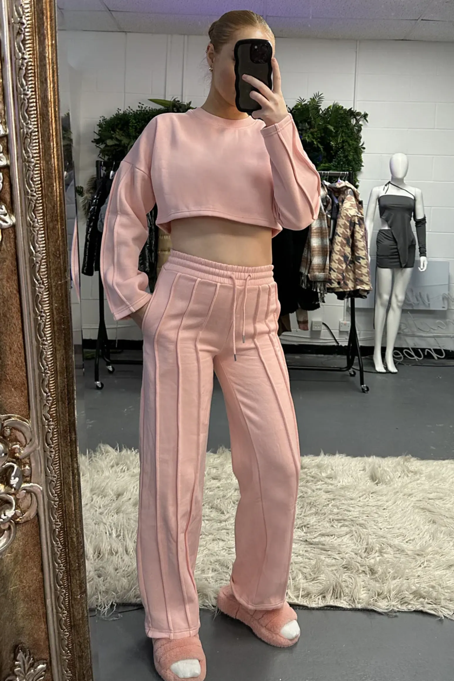 Rebellious Fashion Pink Binding Detail Loungewear Co-ord Set - Ceri