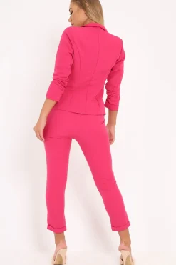 Rebellious Fashion Pink Blazer and Trousers Co-Ord - Rossie