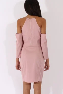 Rebellious Fashion Pink Cold Shoulder Top & Skirt Co-ord - Genesis