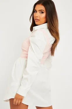 Rebellious Fashion Pink Crepe Corset Bralet Top - Judie