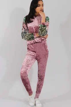 Rebellious Fashion Pink Crushed Velvet Jumper - Rainie