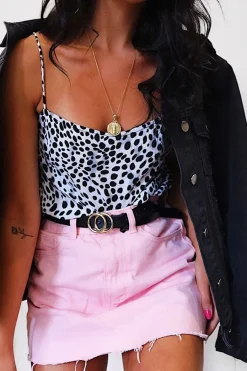 Rebellious Fashion Pink Denim Mini Skirt - Harbor