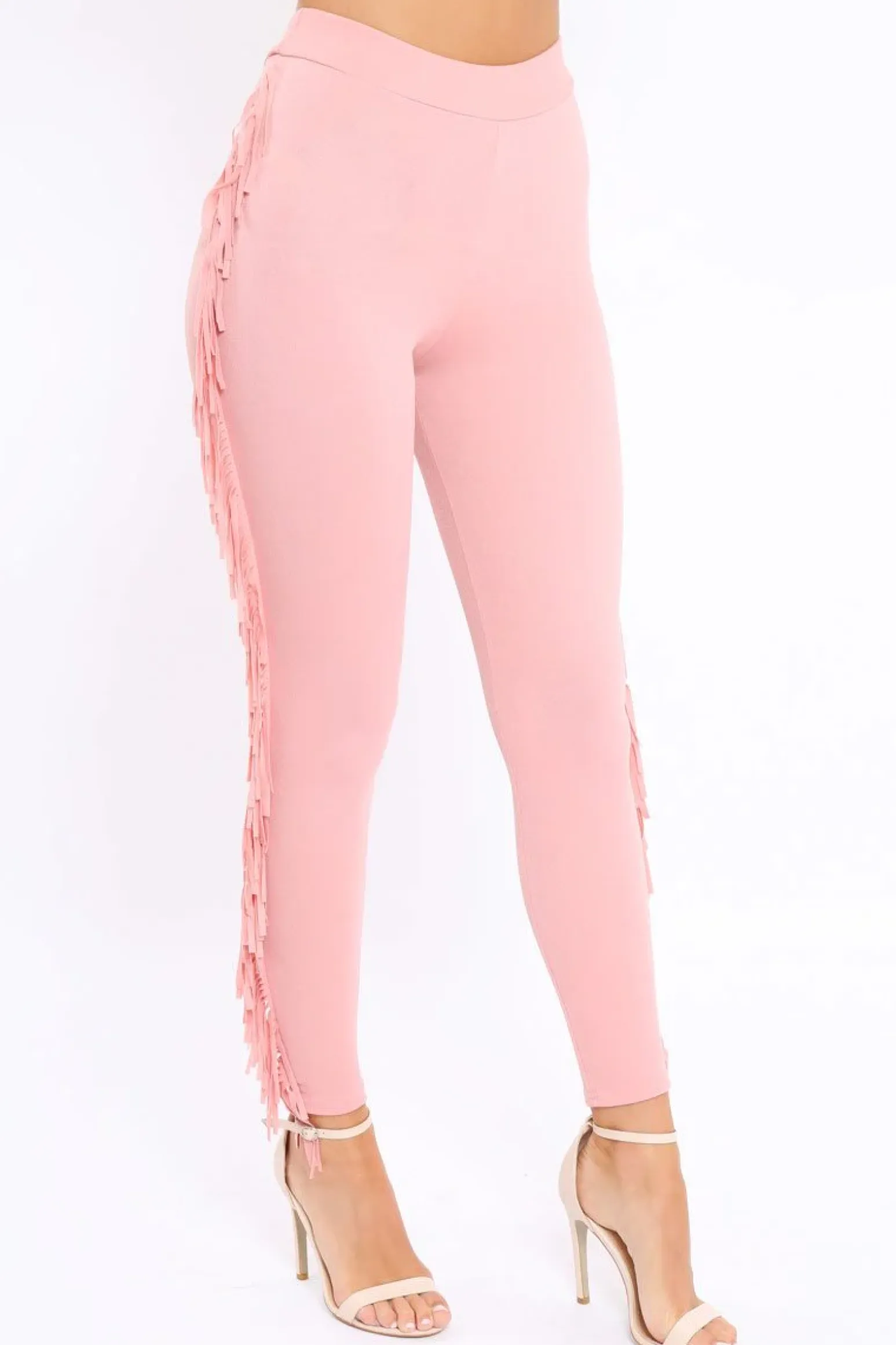 Rebellious Fashion Pink Fringe Leggings - Rosaleen