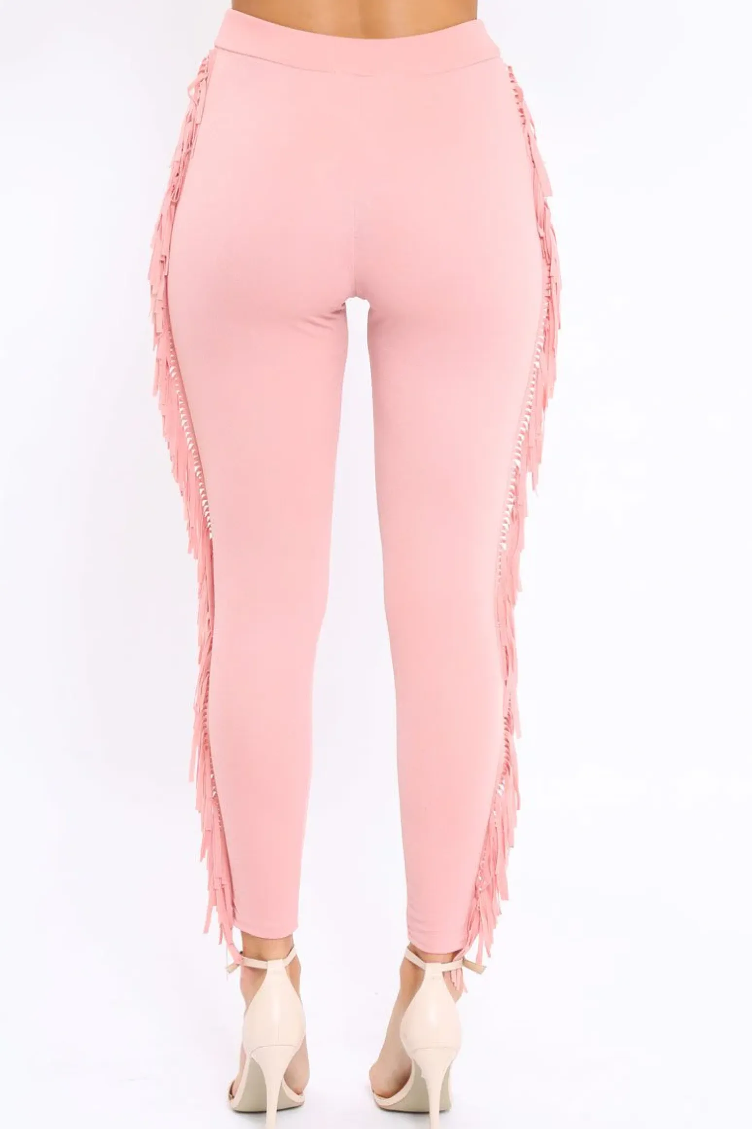 Rebellious Fashion Pink Fringe Leggings - Rosaleen