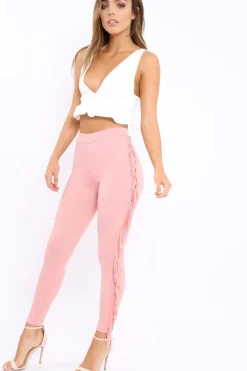 Rebellious Fashion Pink Fringe Leggings - Rosaleen