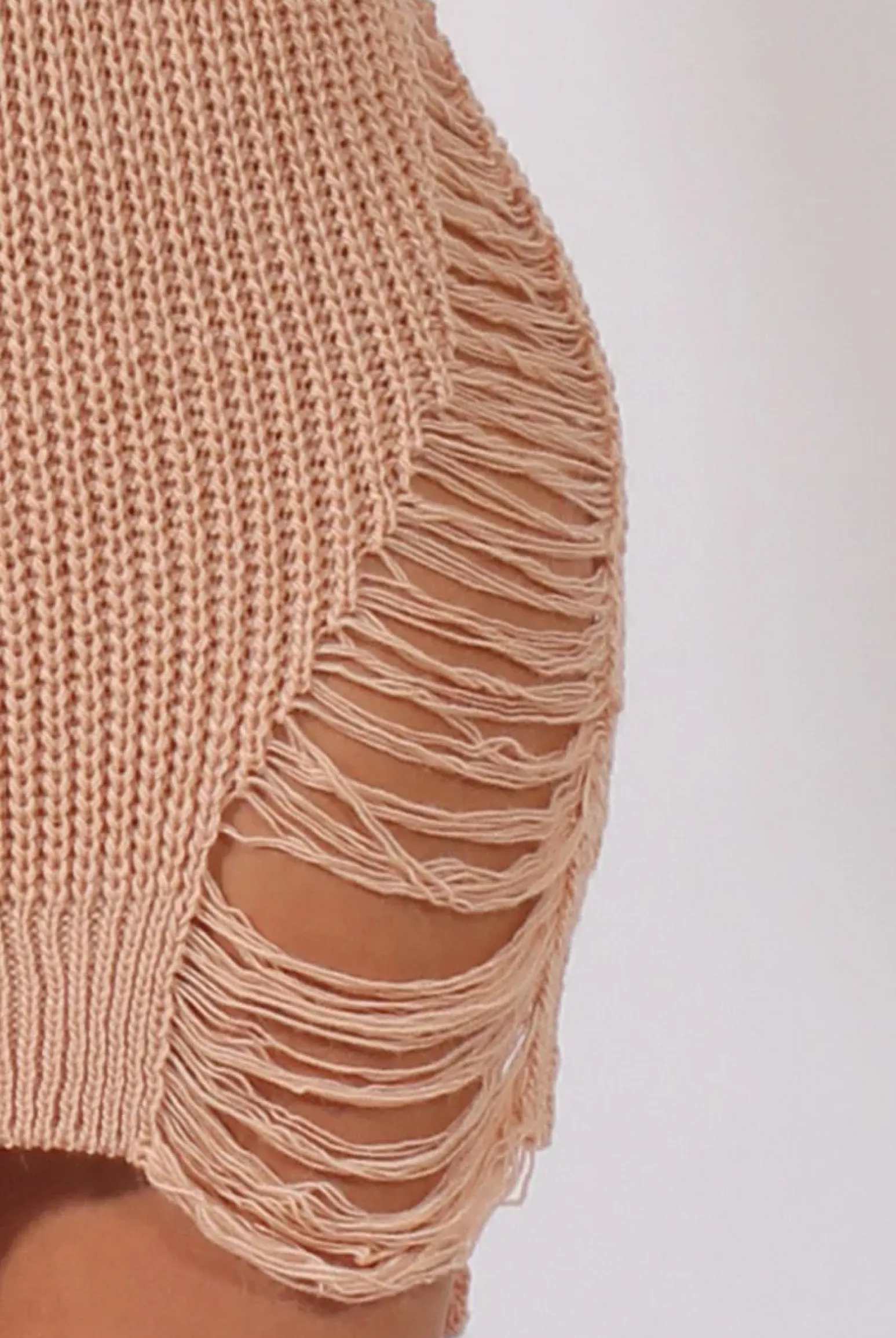 Rebellious Fashion Pink High Neck Cut Out Distressed Jumper Dress - Adalyn