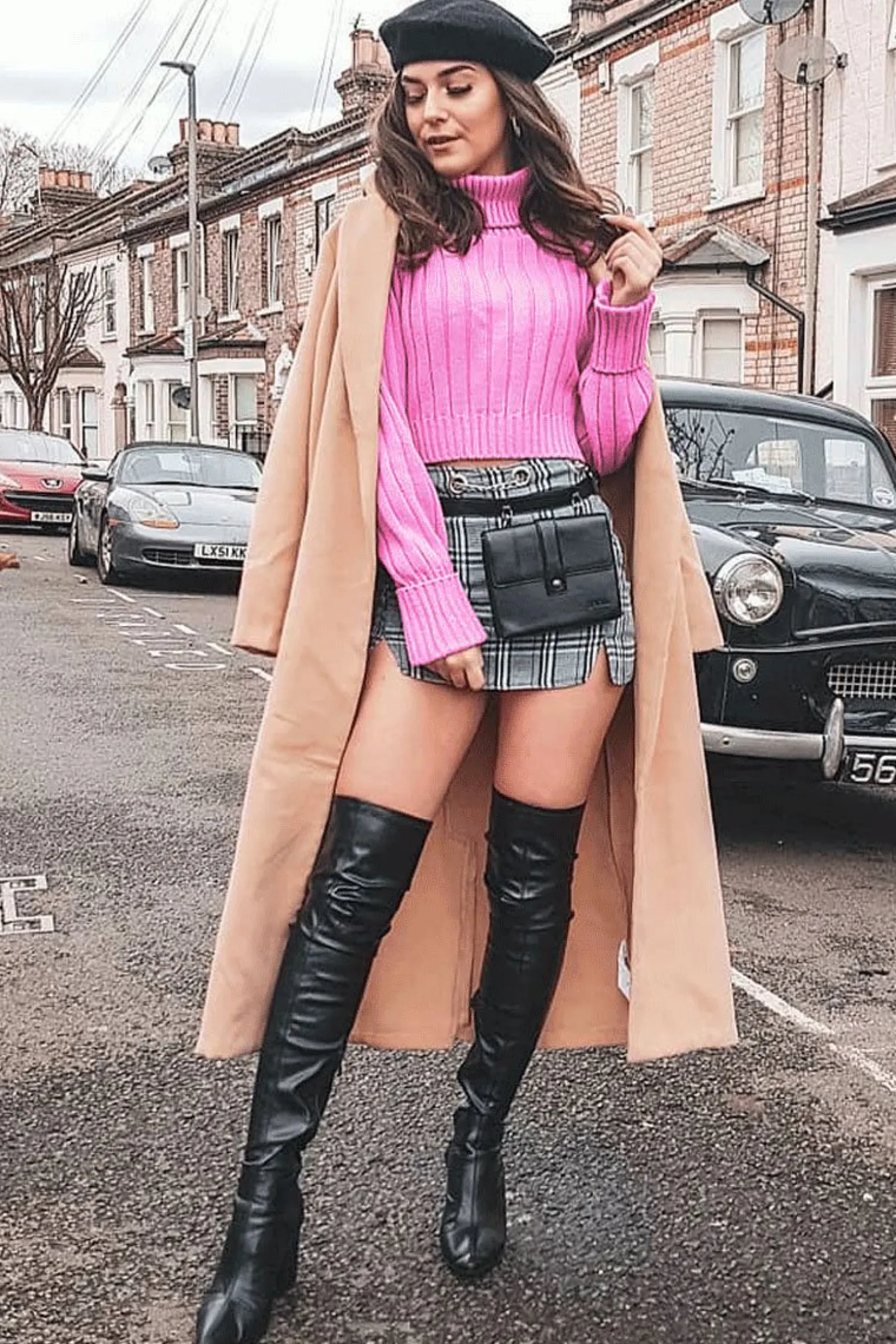 Rebellious Fashion Pink Knit High Neck Jumper - Jaelynn