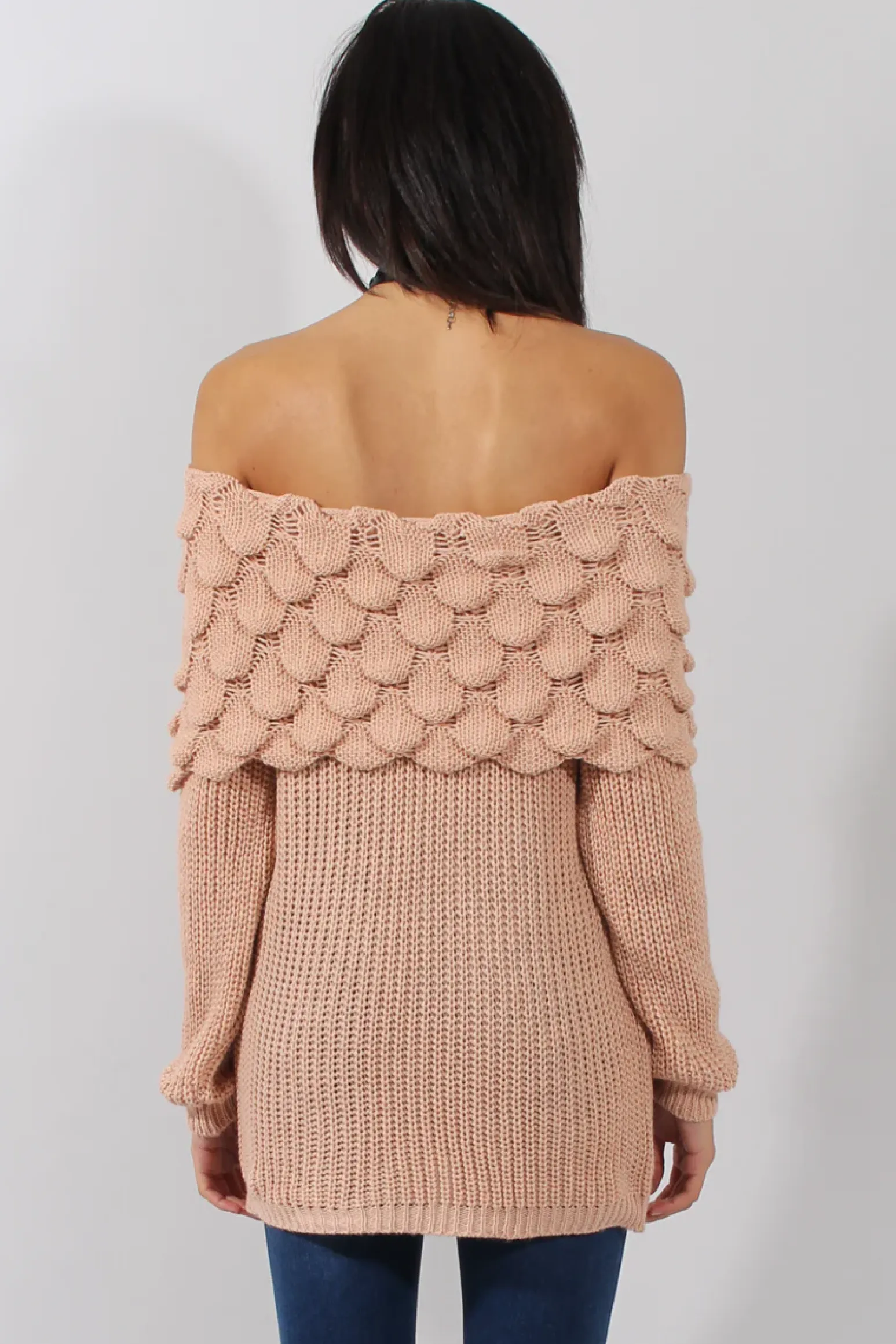 Rebellious Fashion Pink Layer Bardot Jumper- Sammie