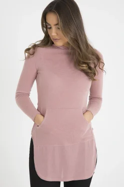 Rebellious Fashion Pink Longline Hoodie - Summer