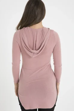 Rebellious Fashion Pink Longline Hoodie - Summer