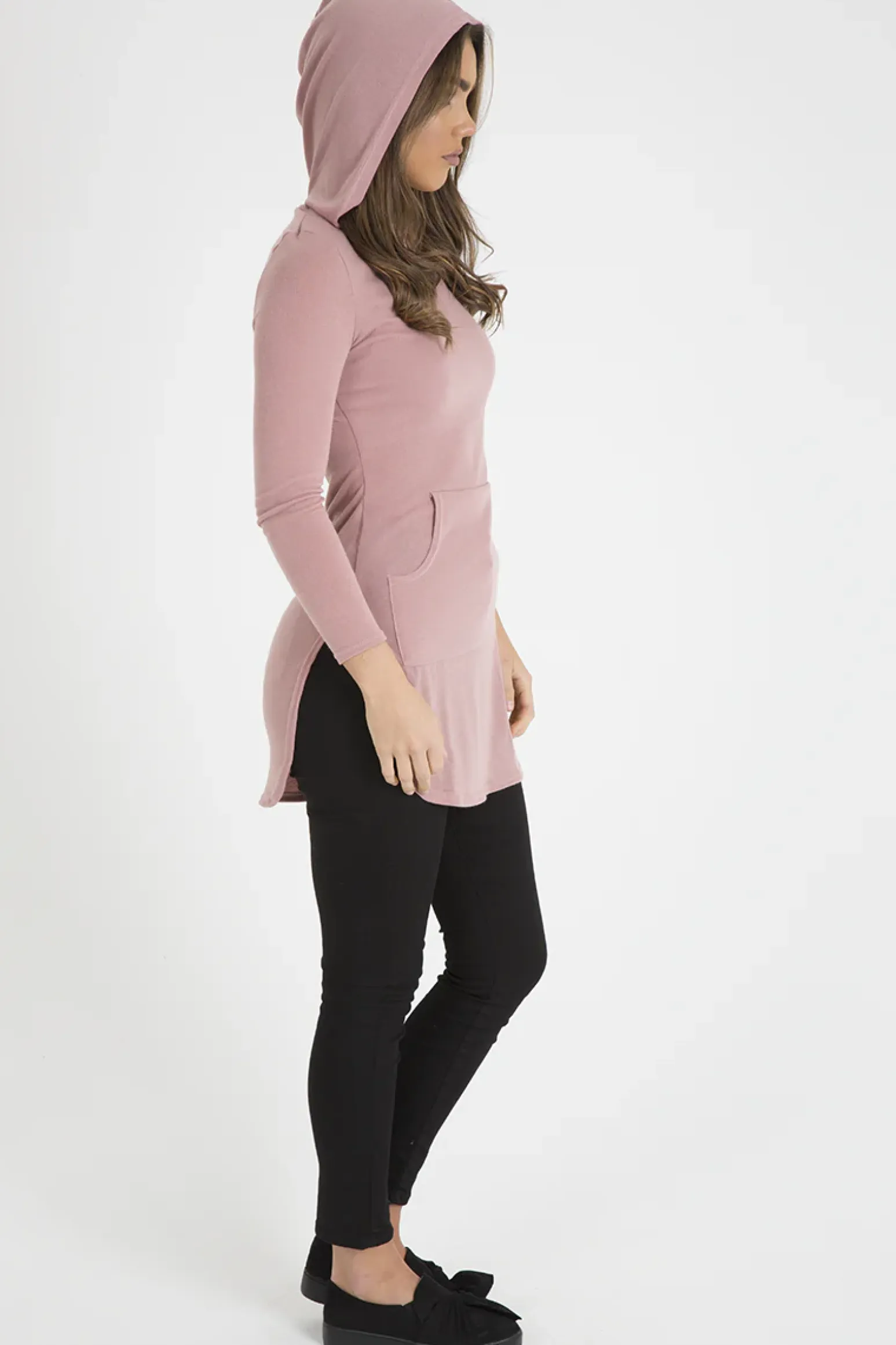 Rebellious Fashion Pink Longline Hoodie - Summer