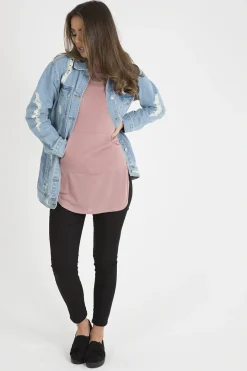 Rebellious Fashion Pink Longline Hoodie - Summer