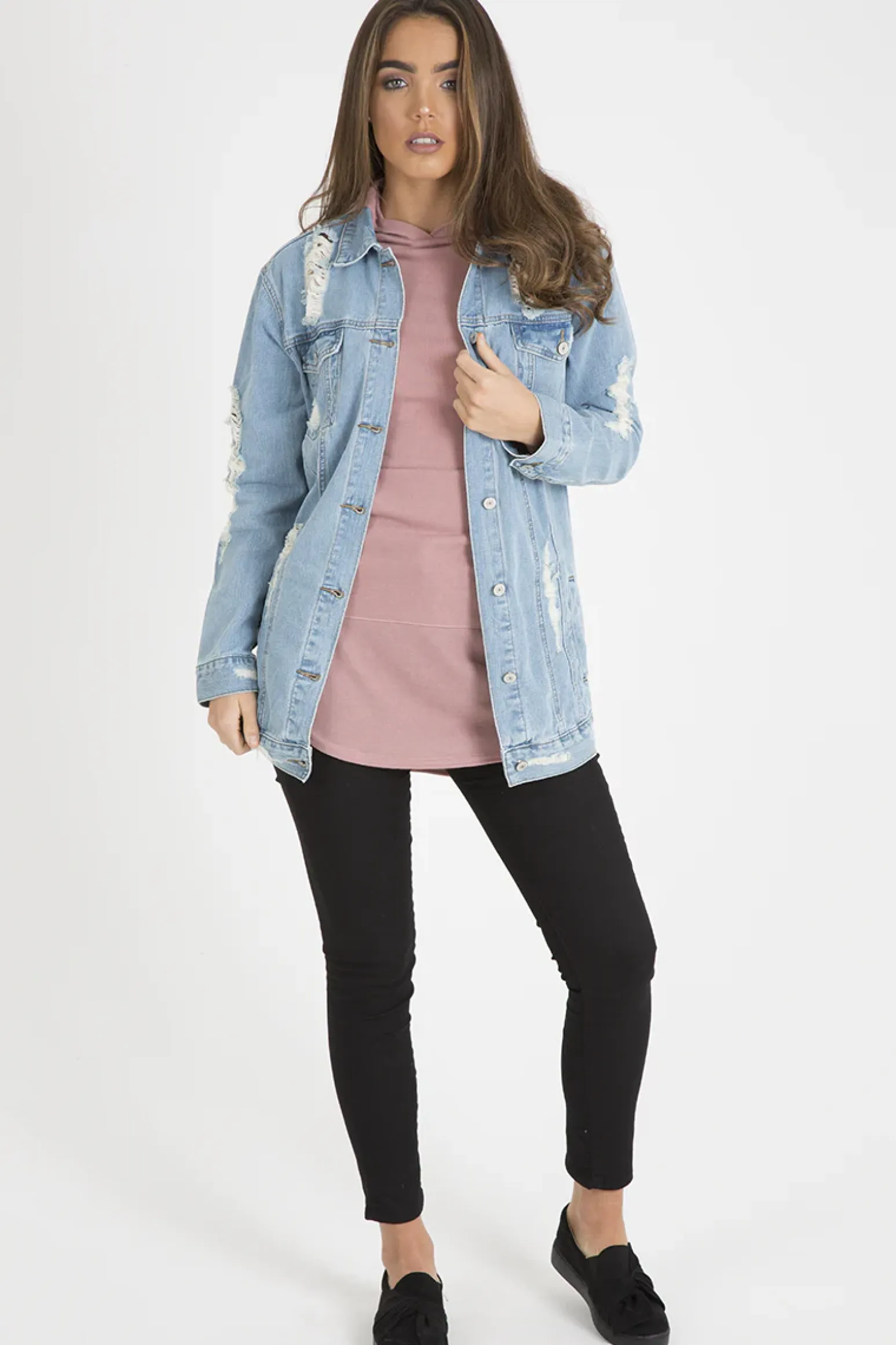 Rebellious Fashion Pink Longline Hoodie - Summer