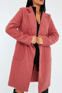 Rebellious Fashion Pink Mid Length Teddy Coat - Madelin