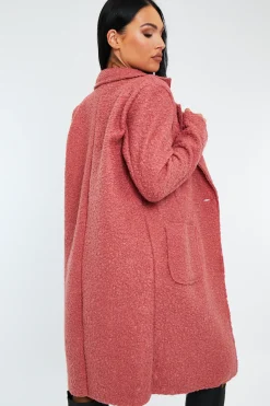 Rebellious Fashion Pink Mid Length Teddy Coat - Madelin
