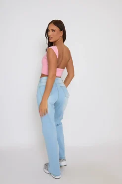 Rebellious Fashion Pink Open Back Crop Top - Iona