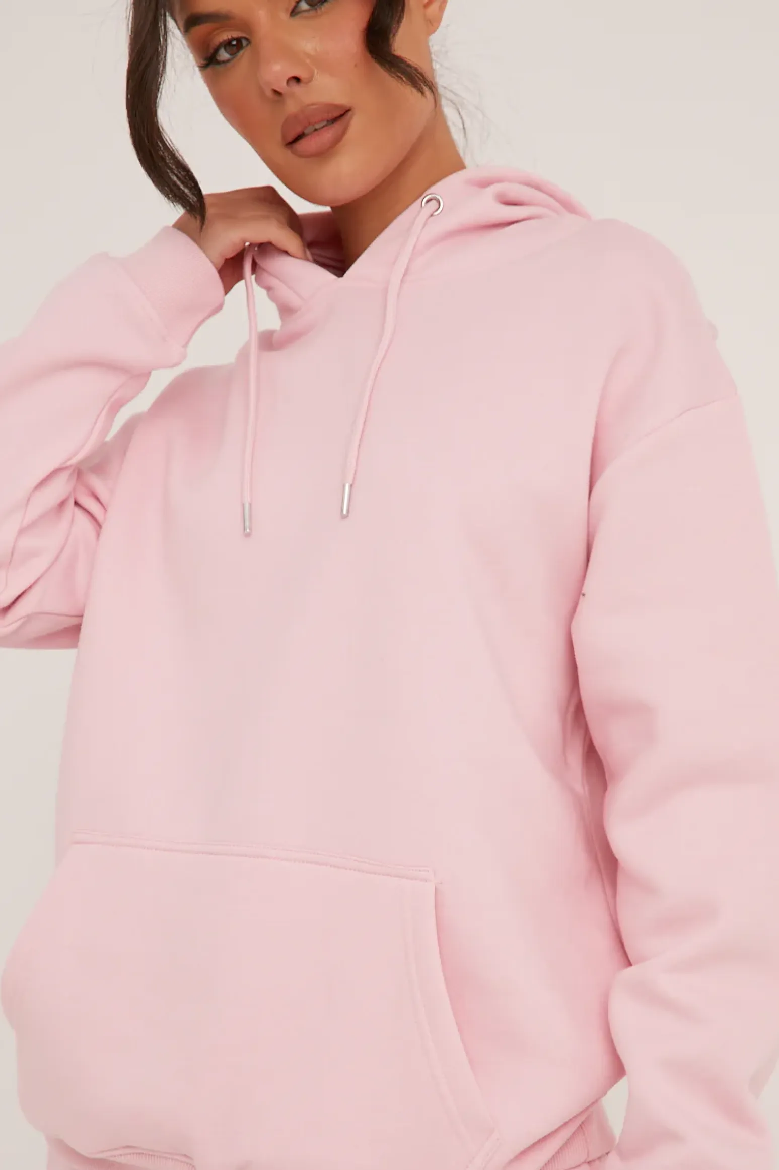 Rebellious Fashion Pink Oversized Hoodie & Shorts Loungewear Co-ord Set - Niva