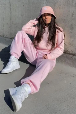 Rebellious Fashion Pink Oversized Joggers - Erica