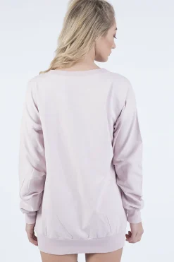 Rebellious Fashion Pink Oversized Ruched Sleeve Jumper Dress - Hayley