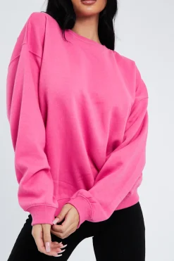 Rebellious Fashion Pink Oversized Sweatshirt - Tesse