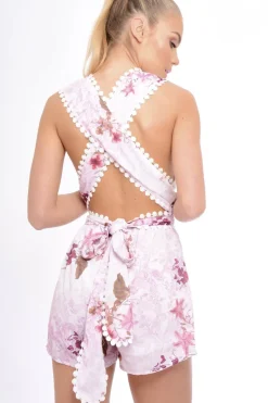 Rebellious Fashion Pink Pasiley Multi-Way Playsuit - Annalea