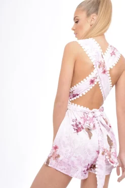 Rebellious Fashion Pink Pasiley Multi-Way Playsuit - Annalea